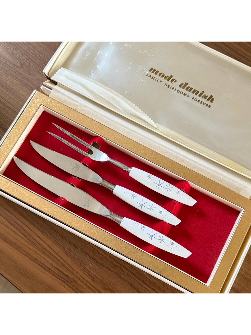 Vintage Sheffield England Mode Danish  Carving Set